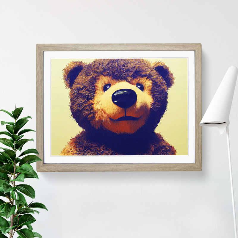 Dazzling Teddy Bear - Framed Print, Oak, 34cm H x 46cm W x 2cm D
