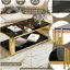 Table basse moderne rectangulaire noire, miroir