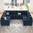 Seybert Velvet Chenille U Shaped Sofa Modular Sectional Sofa Living Room Corner Couch-878295316-878295319