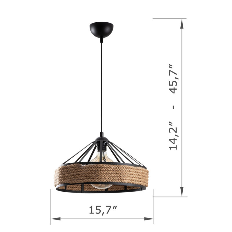 Metal Body Adjustable Height Single Pendant