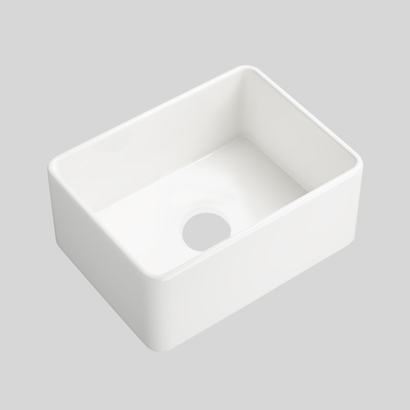 24'' L Farmhouse Single Basin Kitchen Sink, White