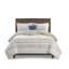 Ensemble d'édredon 5 pièces avec coussins décoratifs en tissu gaufré taupe / bleu / grand 5 pièces-125340895