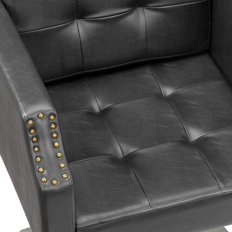 Fauteuil de massage en faux cuir, Similicuir noir