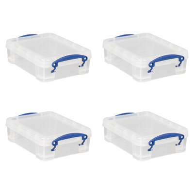  1.75L Storage Bin w/Snap Lid & Clip Lock Handle, 12 Pck, Clear