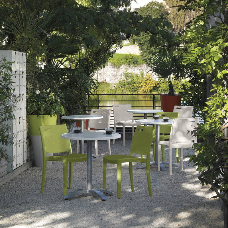Grosfillex Metro Resin Stacking Chair, Cactus Green