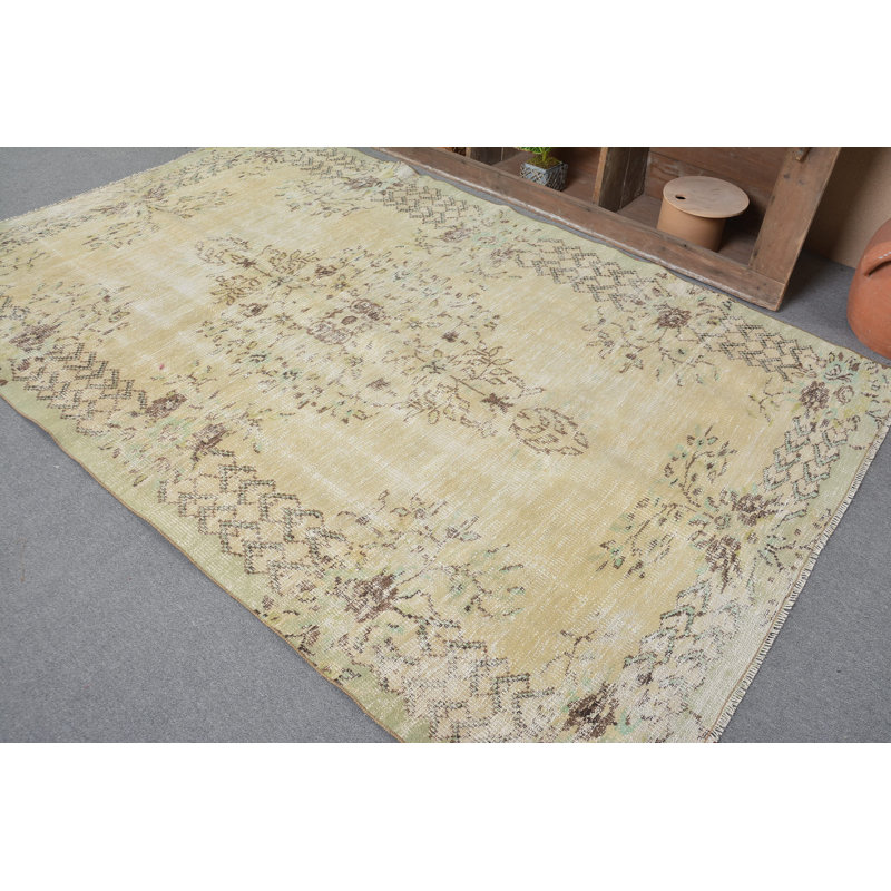 Oriental Rug, Turkish Rugs, Brown Wool Rugs, 5.5x8.9 ft Large Rugs, Vintage Rugs, Modern Rugs