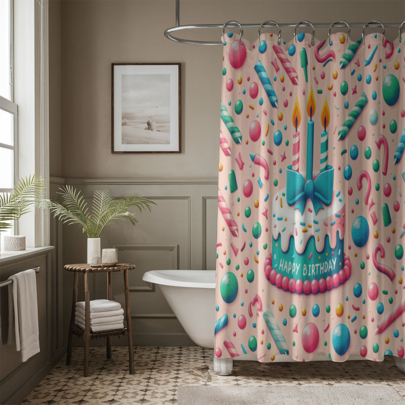 Sweet Sprinkles - rideau de douche standard 1 pièce, H 74 po x l 71 po