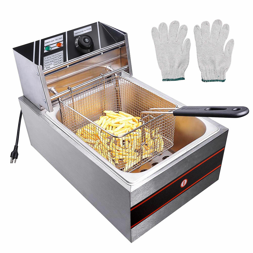 Comft Deep Fryer Commercial Fry Daddy with Basket, Stainless Steel Electric Countertop Large Capacity Kitchen Frying Machine for Turkey, French