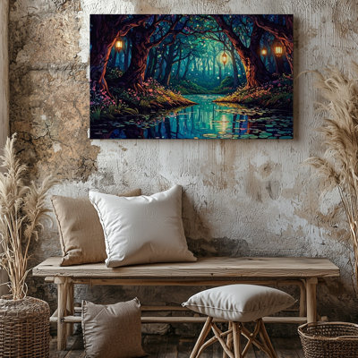 Wall Art Canvas Lantern Glade Canvasmagical Forest Cathedral Fantasy