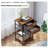 3-Tier Side Table, Multi-Functional Storage With Fabric Drawer, Brown, Ideal For Printer Stand, Bedside Table, And Sofa Table