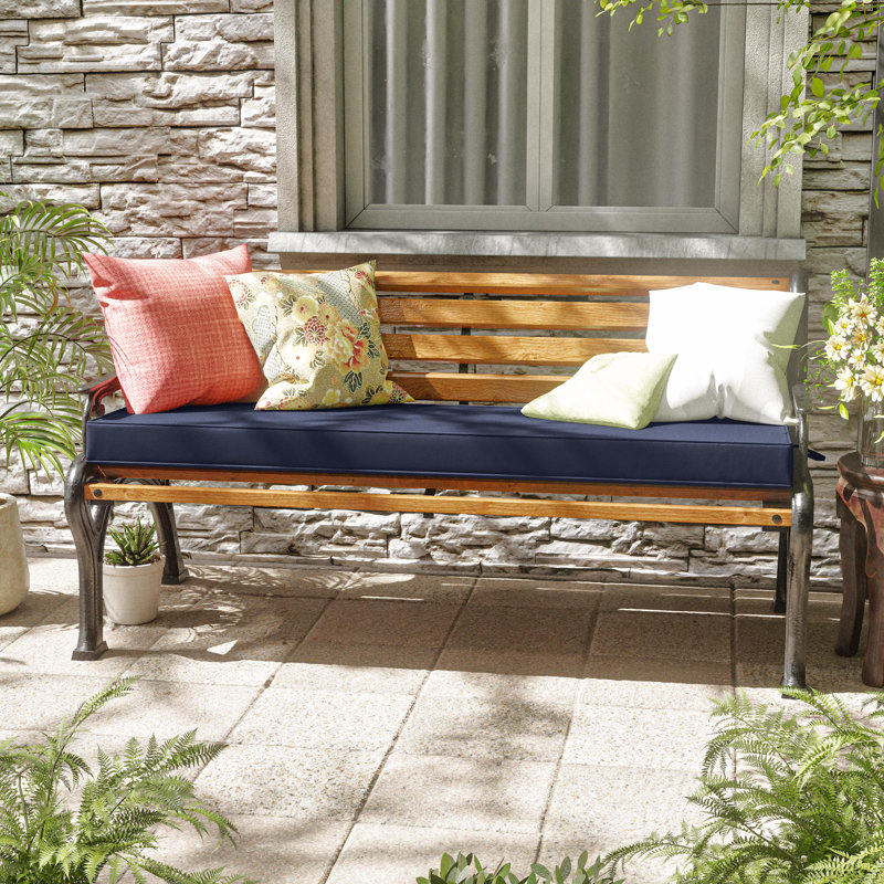 Coussin de banc d'extérieur 60 po x 18 po x 3 po Coussins de siège intérieur et extérieur, L 60 po x P 18 po, Marine