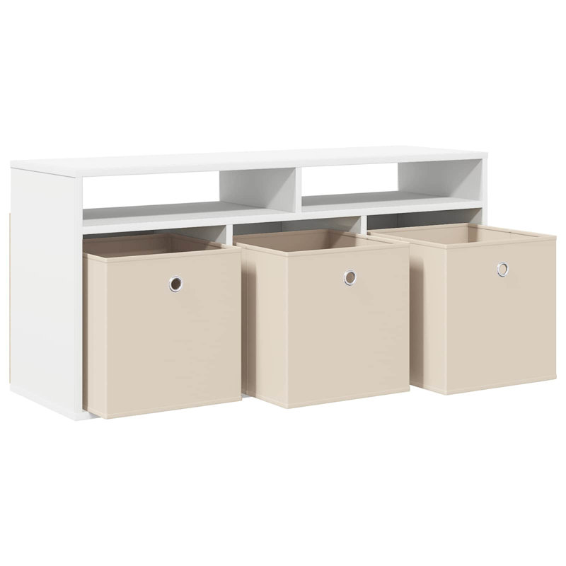 Unfinished TV Stand for TVs up to 42" with Fireplace Included, White, 19.09'' H x 40.16'' W x 12.6'' D