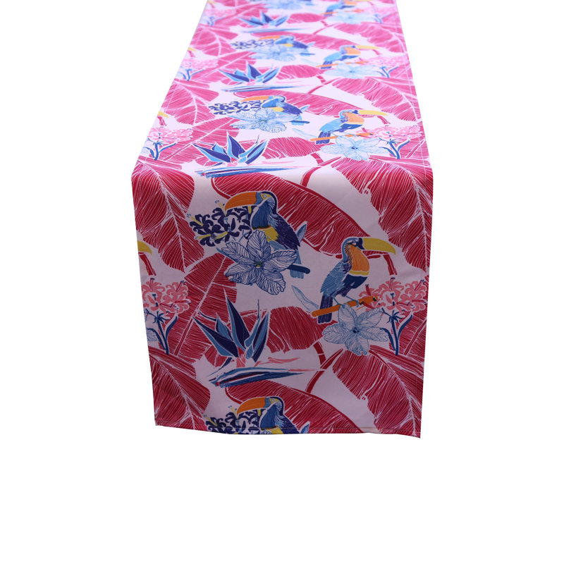 Edelstein Table Runnner, 35cm W x 183cm L, Pink/Blue/White