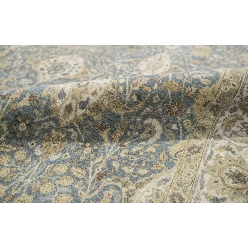 Signature Wool Oriental Area Rug in Blue/Beige