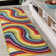 Connor-Joe Abstract Swirl Red/Yellow/Blue Rug