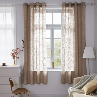 Paire de rideaux semi-transparents avec œillets Kendraya