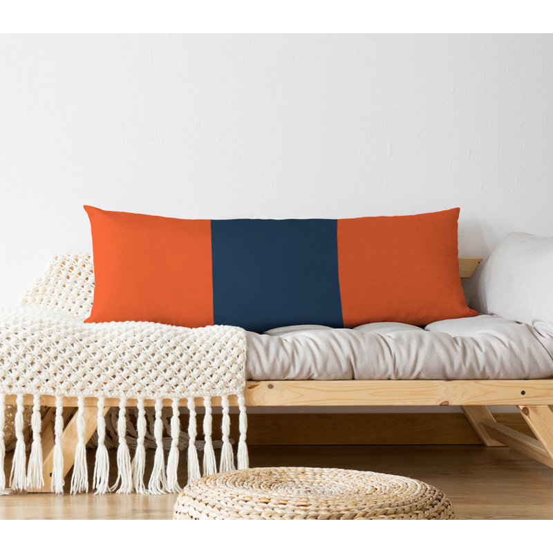 Polyester Medium Pillow, Orange and Navy, NFL 