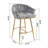 26'' Counter Height Bar Stools Set Of 2,Velvet Kitchen Island Counter Bar Stool With Hand- Wave Back, Chromed Base And Foot Rest-2130396388