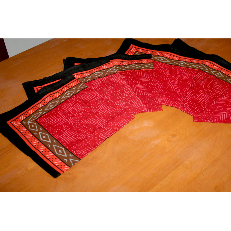 Calico Cotton Geometric Square Napkin