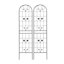 Ensemble de 4 treillis de jardin en métal 86,7 po x 19,7 po antirouille pour plantes grimpantes, support de fleurs extérieur noir