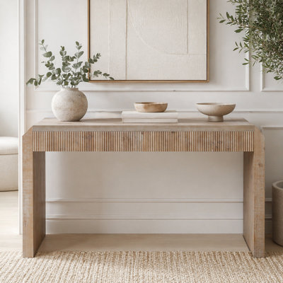 Rustic Wooden Console Table with Drawer