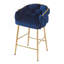 Ensemble de 2 tabourets de comptoir de 28 po, ensemble de 2 tabourets de comptoir bleu foncé avec structure en fer, dossier et coussin moelleux, repose-pieds, convient à la cuisine / chambre à coucher / salle à manger.-1488626394