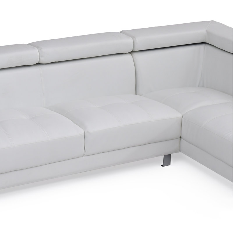 Canapé modulaire longue durée (sans repose-pieds), Simili cuir blanc