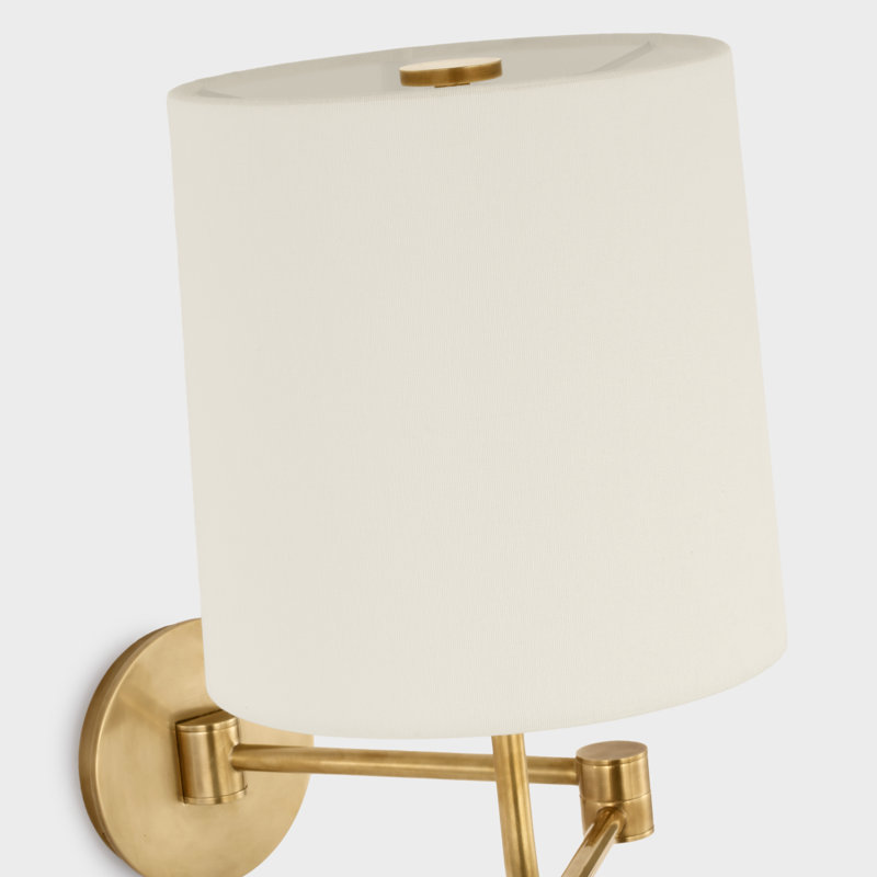Go Lightly 1 - Light Swing Arm, Soft Brass, Linen
