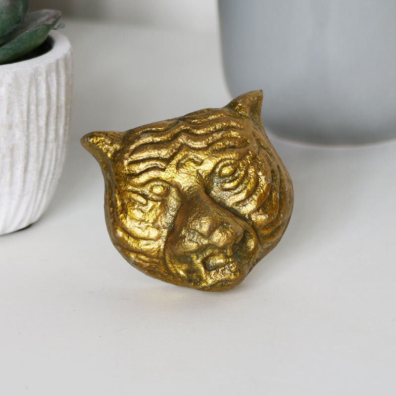 Johnsen 50mm Tiger Head Novelty Knob, Gold