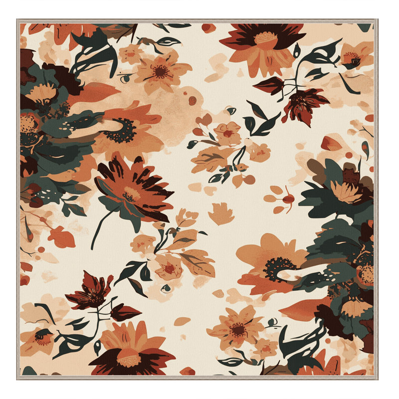 Machine Washable Orlandra Wildflower Mix Bohemian Abstract Rug in Beige – Beige Binding, 8' Square