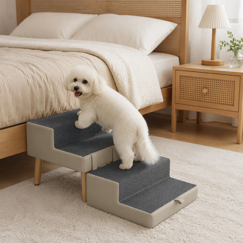 Foldable Dog Stairs Pet Ramp with Non-slip Walking Surface