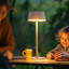 Lampe de table d'extérieur à DEL à DEL, pile rechargeable, gradateur 3 couleurs, étanche sans fil IP54