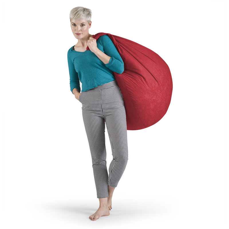 Breeze Microfiber Bean Bag Shell, Red Polyester