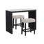 Ensemble trois pièces à hauteur de comptoir avec tabourets et repose-pieds capitonnés, offrant un style contemporain pour les espaces de repas décontractés
