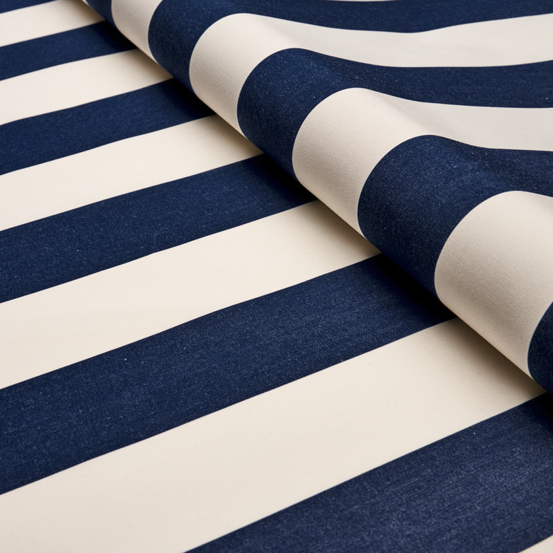 James Stripe Fabric, Navy