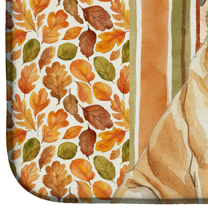 Fawn English Mastiff Heirloom Fall Dish Drying Mat, Yellow