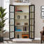 Farmhouse Heirloom Display Cabinet Diamond-Pane Glass Doors & Anti-Tip Design-113260283