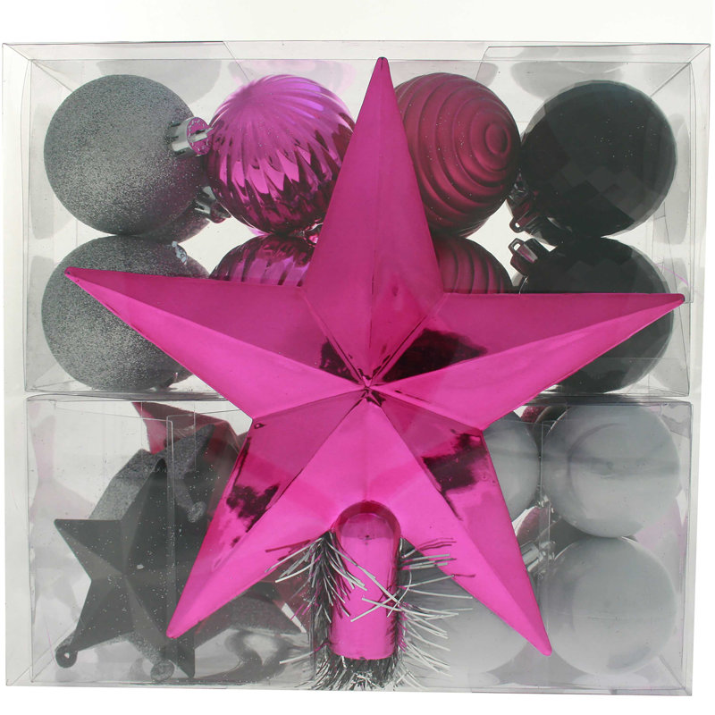 21.39cm, Hot Pink/Silver/Black