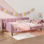 Lit de jour enveloppé dans un tissu d'ameublement et reposant sur des pieds robustes-334327251-334327252