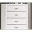 Commode 1 pièce de style contemporain avec un design moderne à deux tons, des pieds en bois, des poignées de barre en nickel et une finition blanche pour les meubles de chambre à coucher