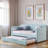 Upholstered Daybed With Trundle And Wood Slat-1188589982