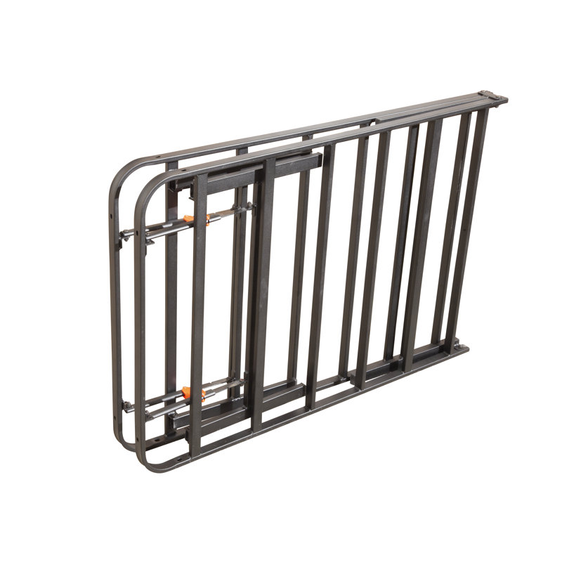 King Black Metal Platform Bed Frame with Storage