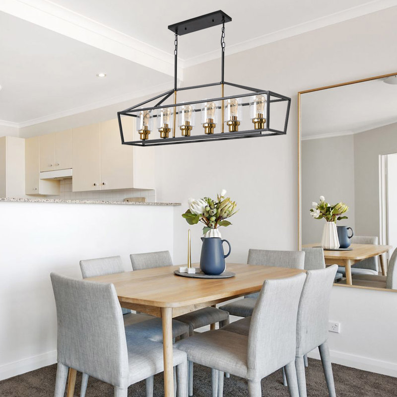Lobsien 6 - Light Kitchen Island Geometric Chandelier
