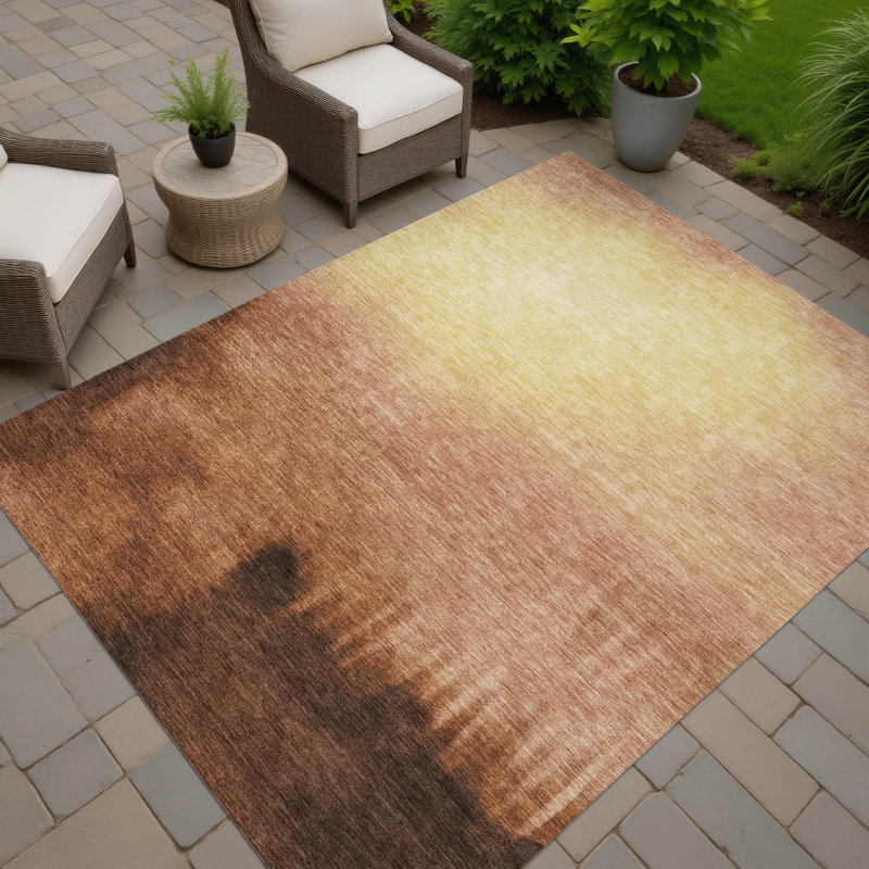 Machine Washable Indoor/Outdoor Chantille ACN2420 Abstract Rug, Rectangle 3' x 5'