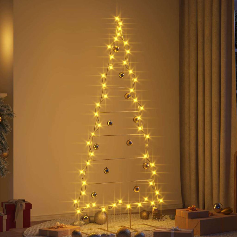  Metal Christmas Tree with Stand steel, Gold, 5.91' H