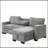 Stylish And Functional Light Chaise Lounge Sectional With Storage Rack Pull-Out Bed Drop Down Table  And USB Charger-1534510490