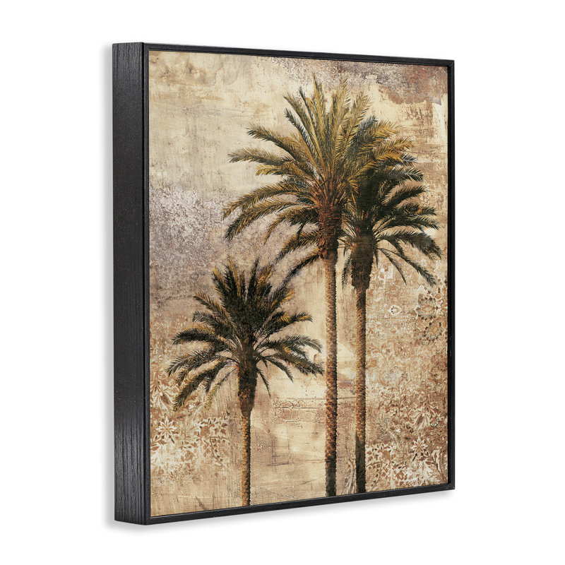  Rustic Vintage Palms Framed Giclee Art by Elizabeth Wright, Giclée encadrée noir minuit, H 30 po x l 24 po