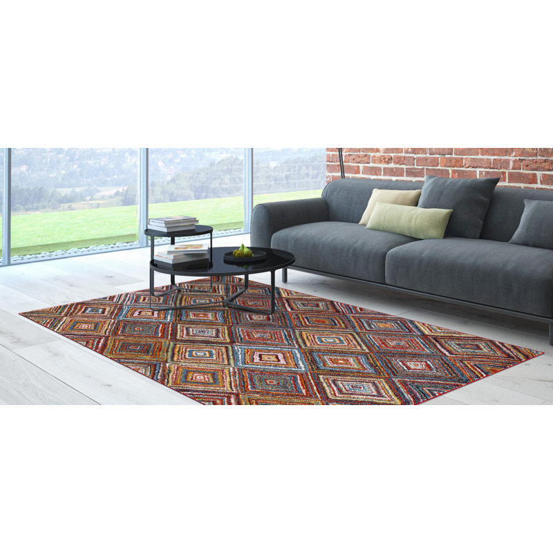 Sterling Multi Diamond Area Rug, Rectangle 2'7" x 5'