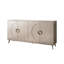 Armoire laquée 4 portes couleur champagne - Spacieuse, pratique pour le bureau.