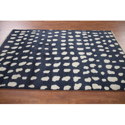 Tapis marocain bleu marine moderne 5 x 8